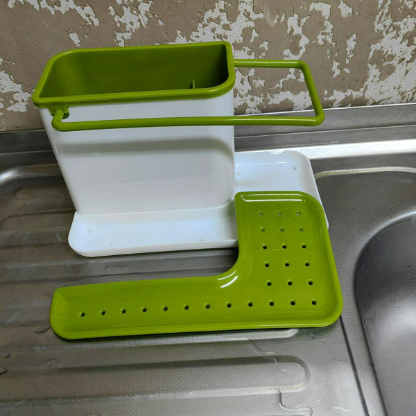 Органайзер для раковины 3в1 Daily Use / Подставка - держатель для губок и моющего средства
